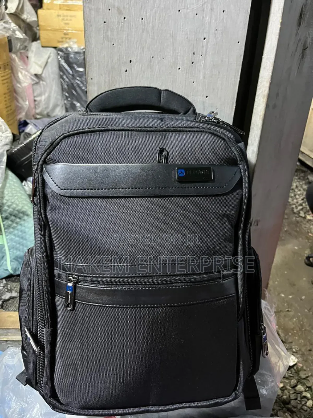 Pl Black Waterproof Backpack for Business and Schooling