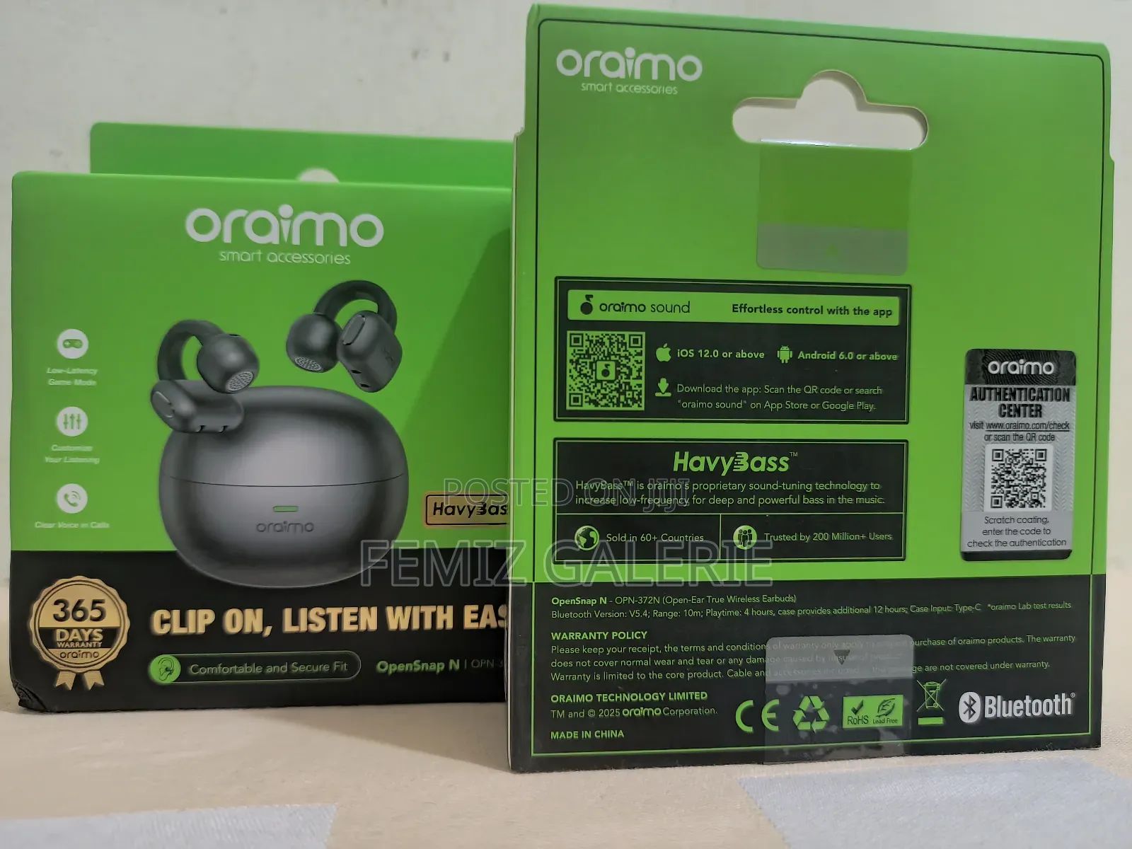Oraimo Opensnap N Clip-on Open-Ear True Wireless Earbuds