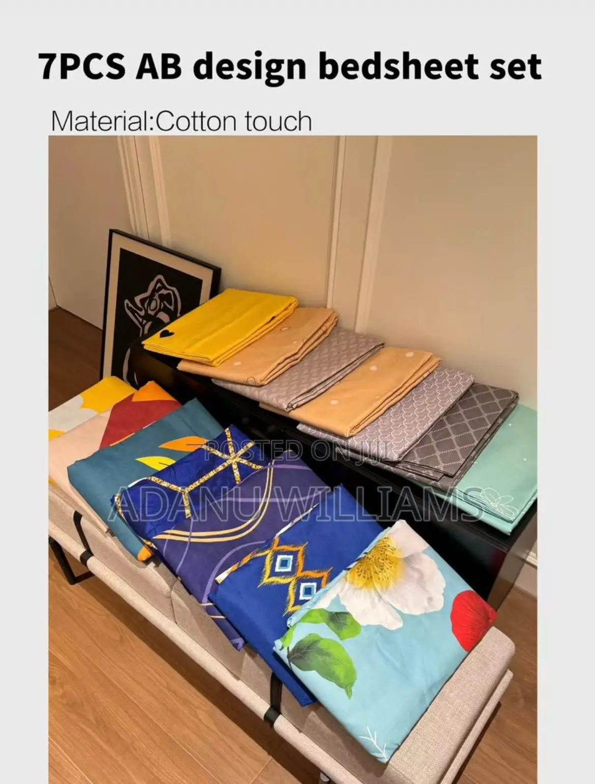 Super Soft Pure Cotton Bedsheets Set 7pcs