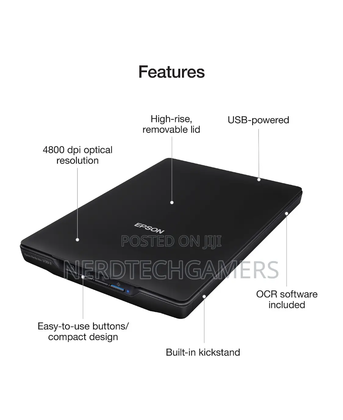 Epson Perfection V39 Color Photo and Document Flatbed Scann
