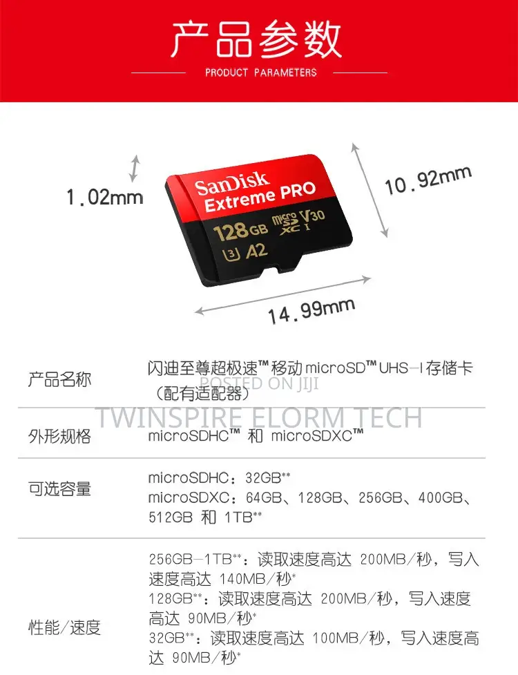 Sandisk Extreme Pro 32gb/64gb/128gb/512gb/1t Tf(Micro-sd)