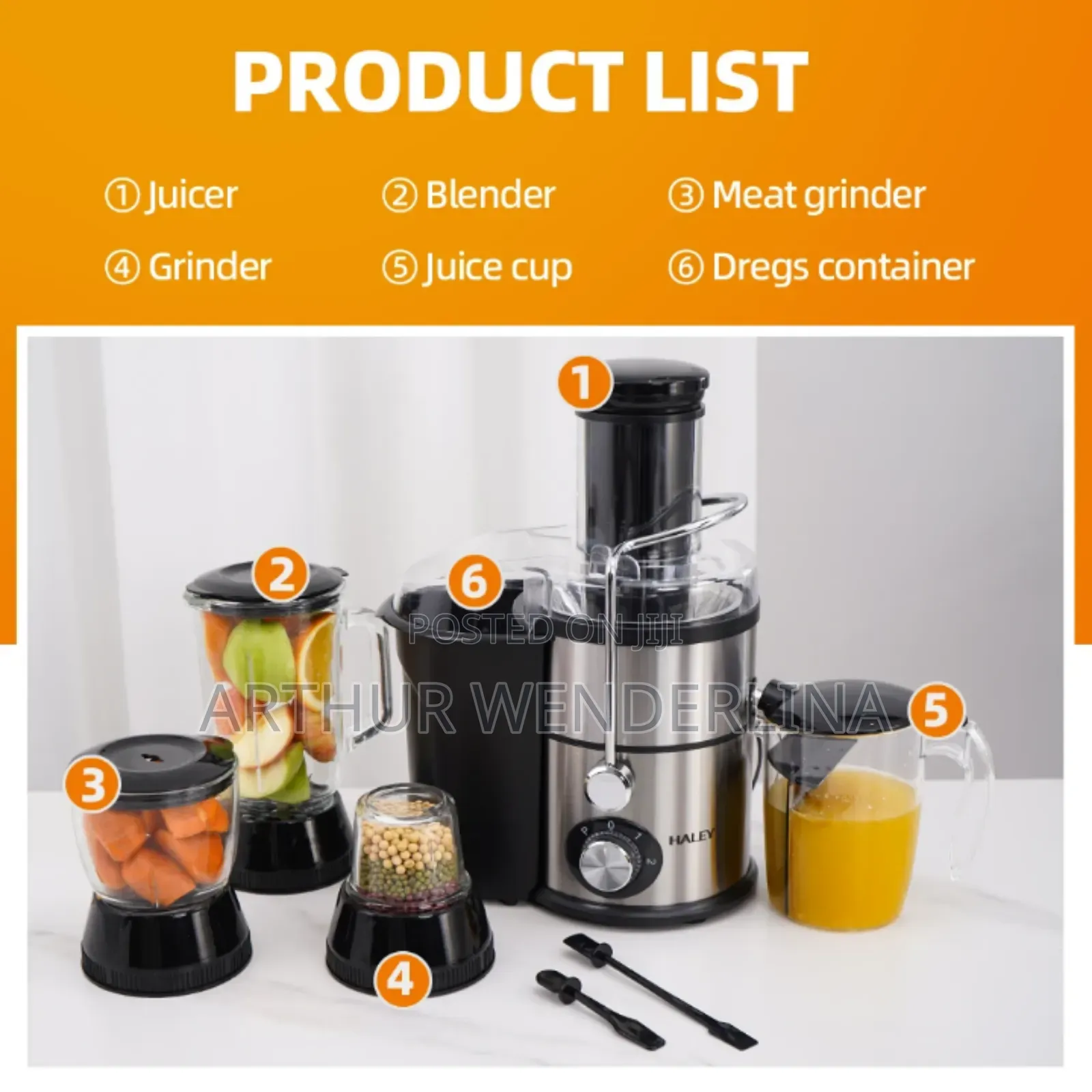 Haley Juicer 4 in 1 Jars 1800 Watt