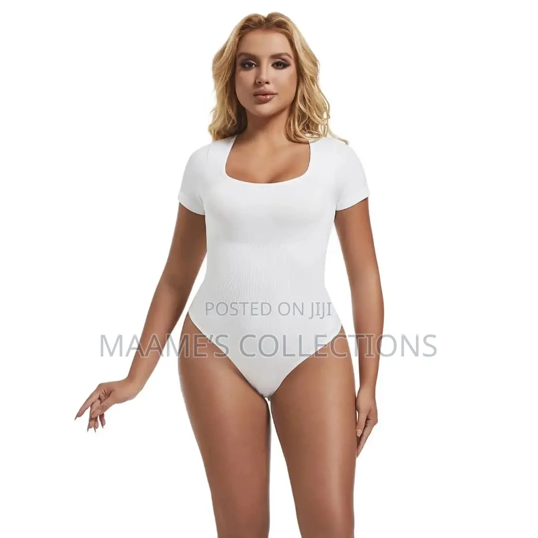 Womens Short Sleeve Bodysuits Stretchy Body Top