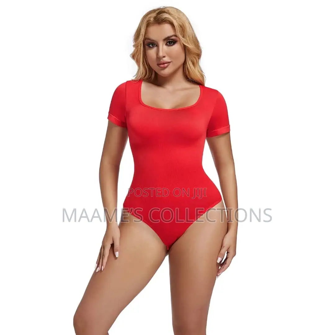 Womens Short Sleeve Bodysuits Stretchy Body Top