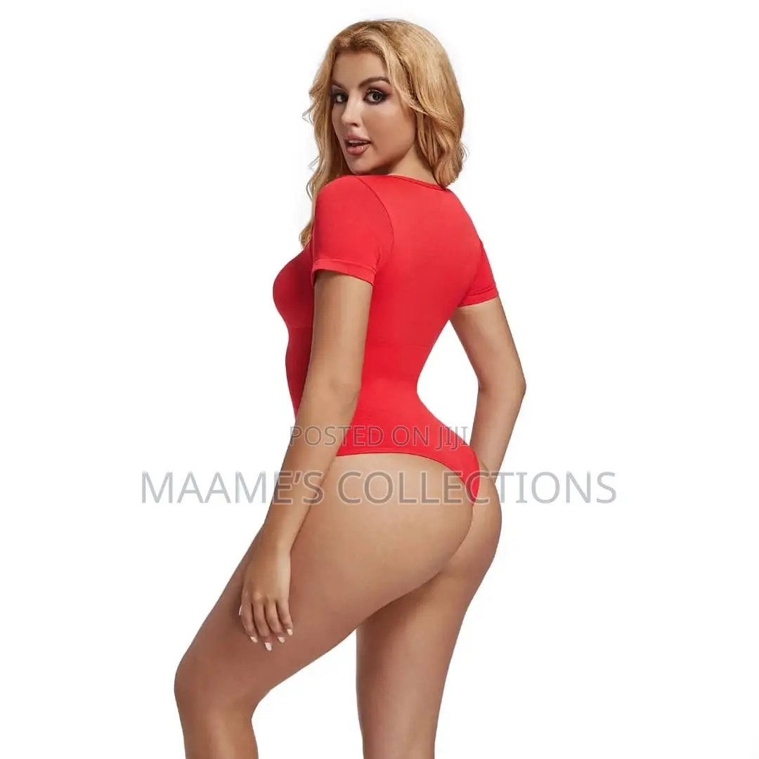 Womens Short Sleeve Bodysuits Stretchy Body Top