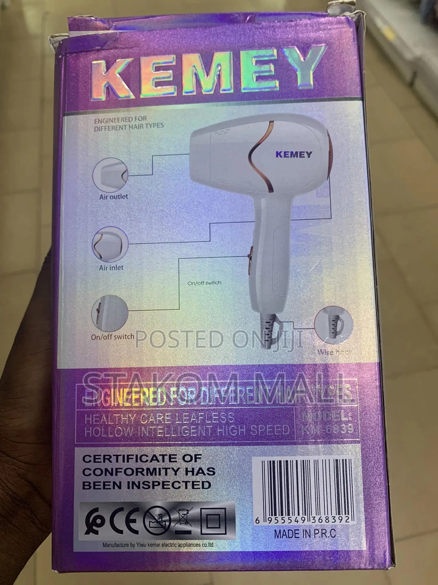 Kemey Portable Hair Dryer