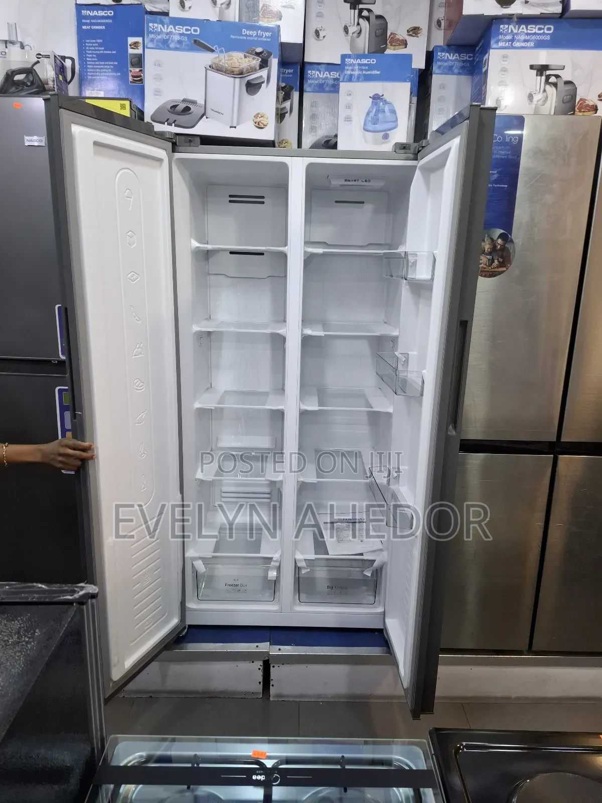 Side by Side Nasco Double Door Fridge 400 Litres