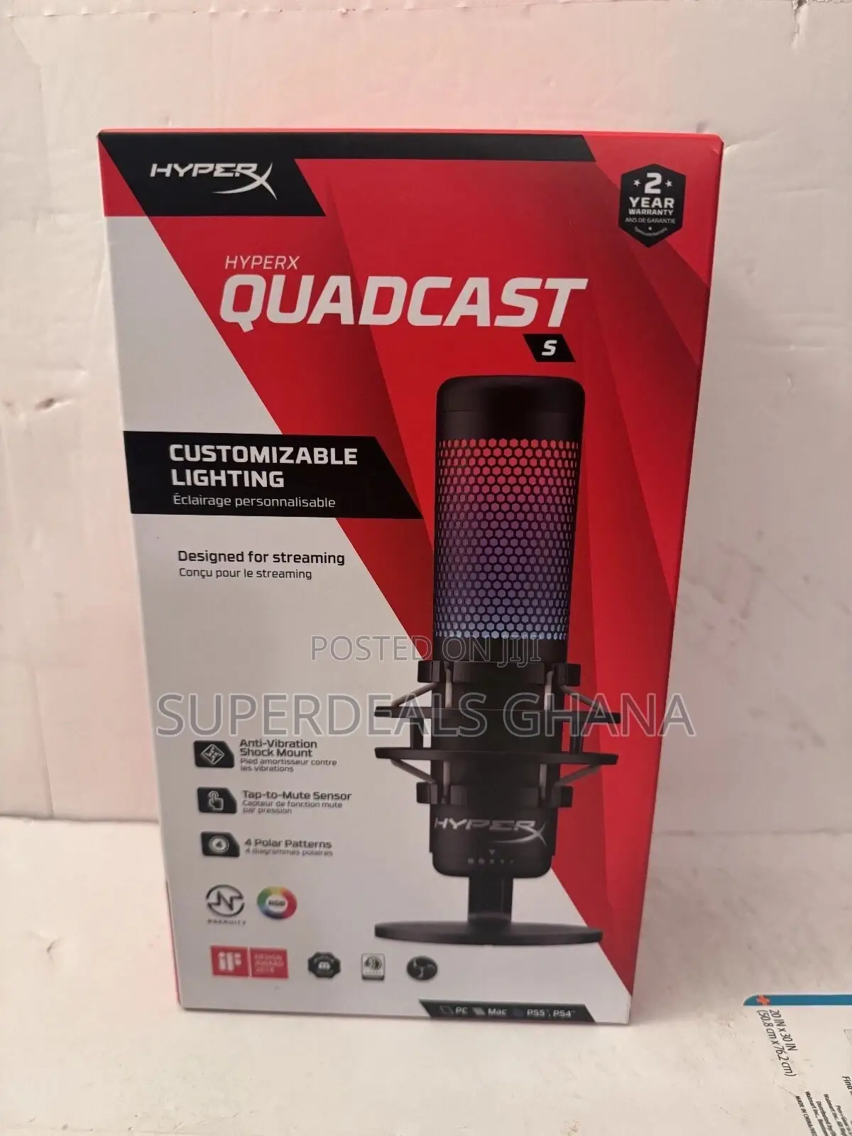 Hyperx Quadcast S Rgb Usb Microphone - Black & Brand New