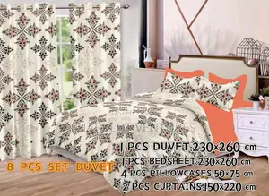 8 PCS Set Divet (Bedsheet, Curtains P Case)