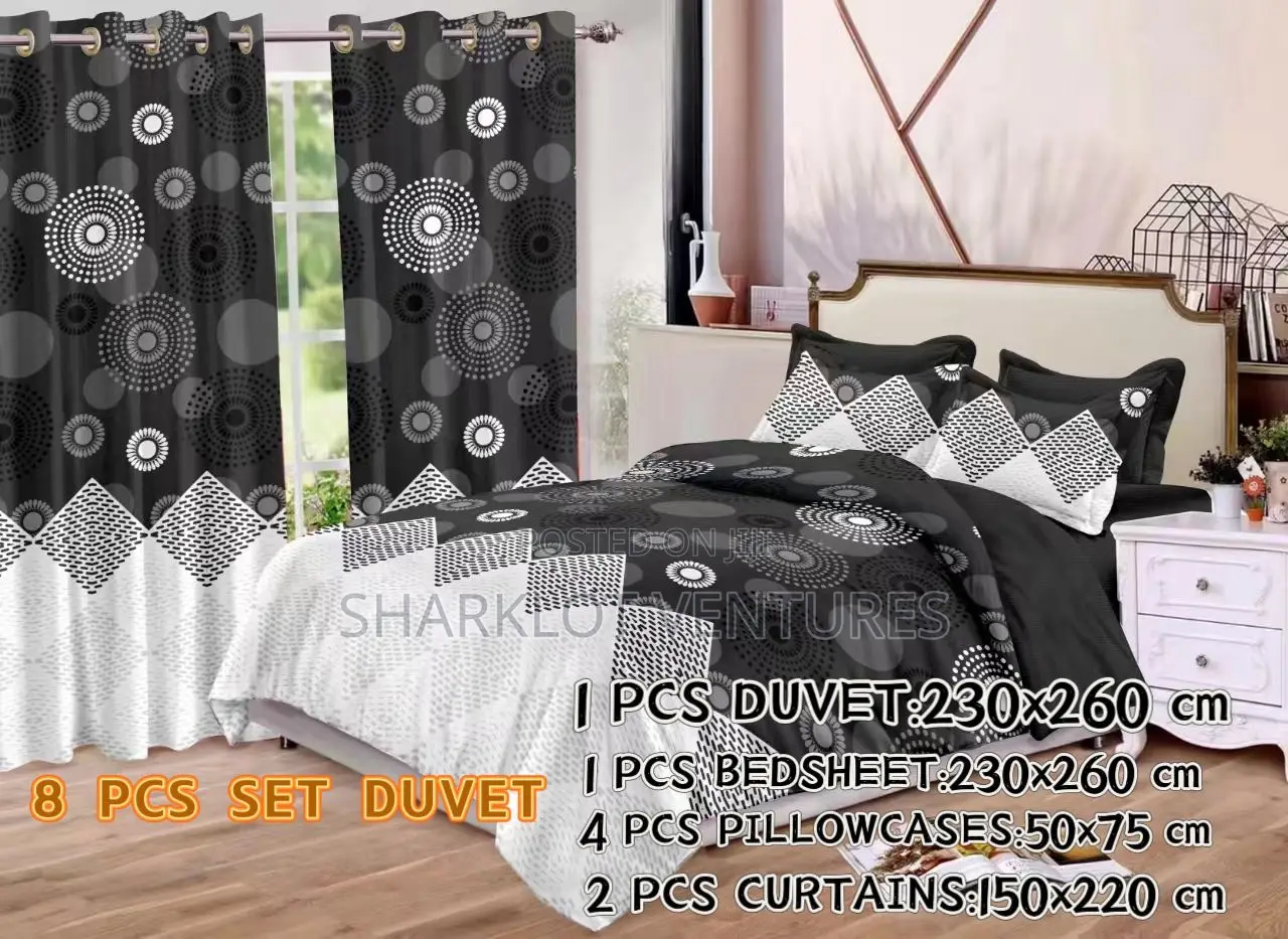 8 PCS Set Divet (Bedsheet, Curtains P Case)