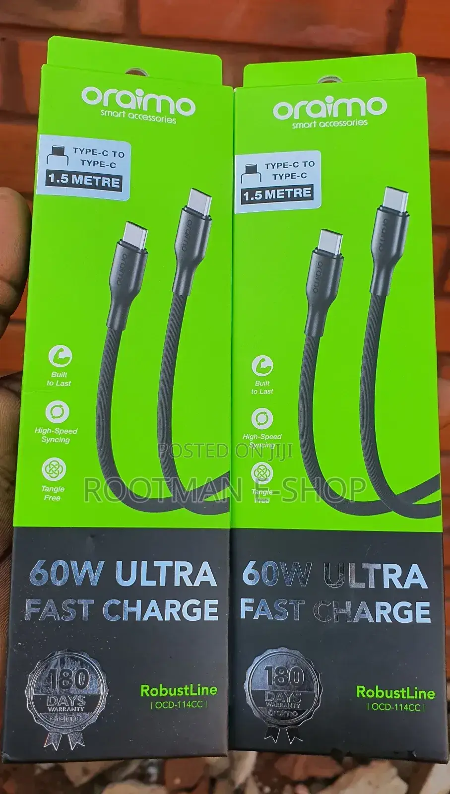 Oraimo Robustline 60w Type-C to Type-C Cable