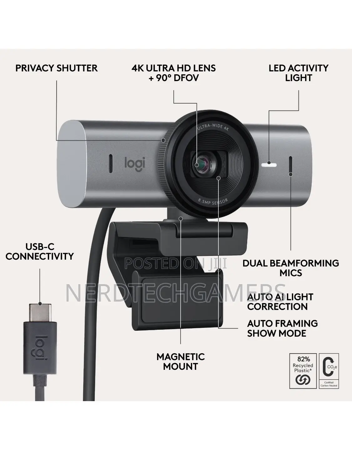 Logitech Mx Brio 705 Webcam for Business (Graphite)