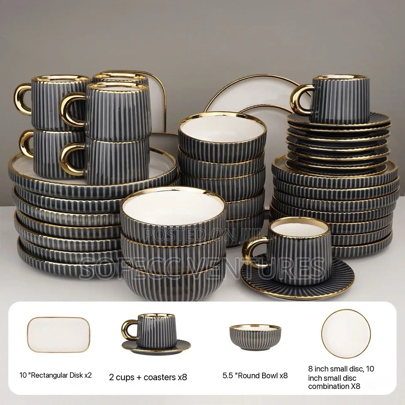 High-End Luxury Ceramic Tableware Set