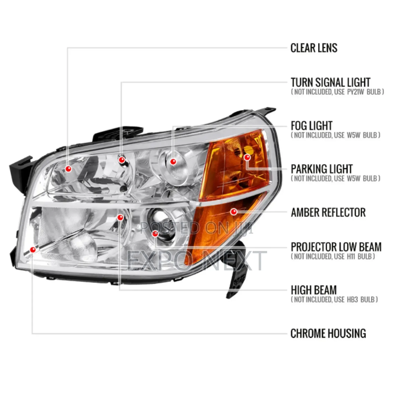 Honda Pilot 2006-2008 Head Lamp Lights