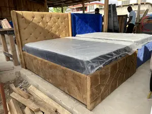 Photo - Double Bedframe 54x75 Brown In Color With Mattress