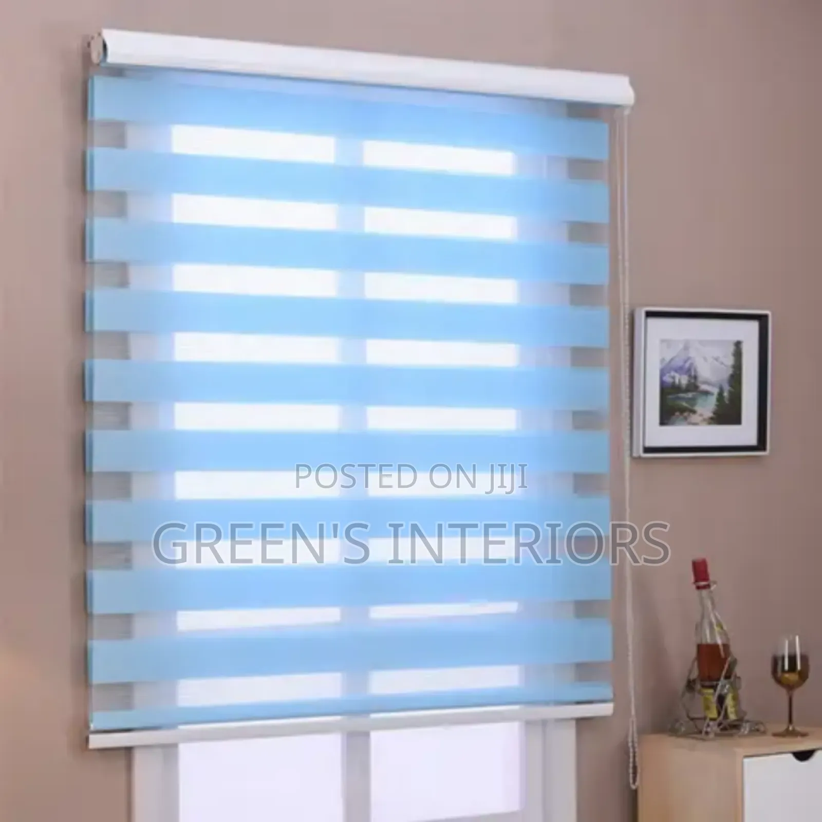 Beautiful Sea Blue Window Blinds Available