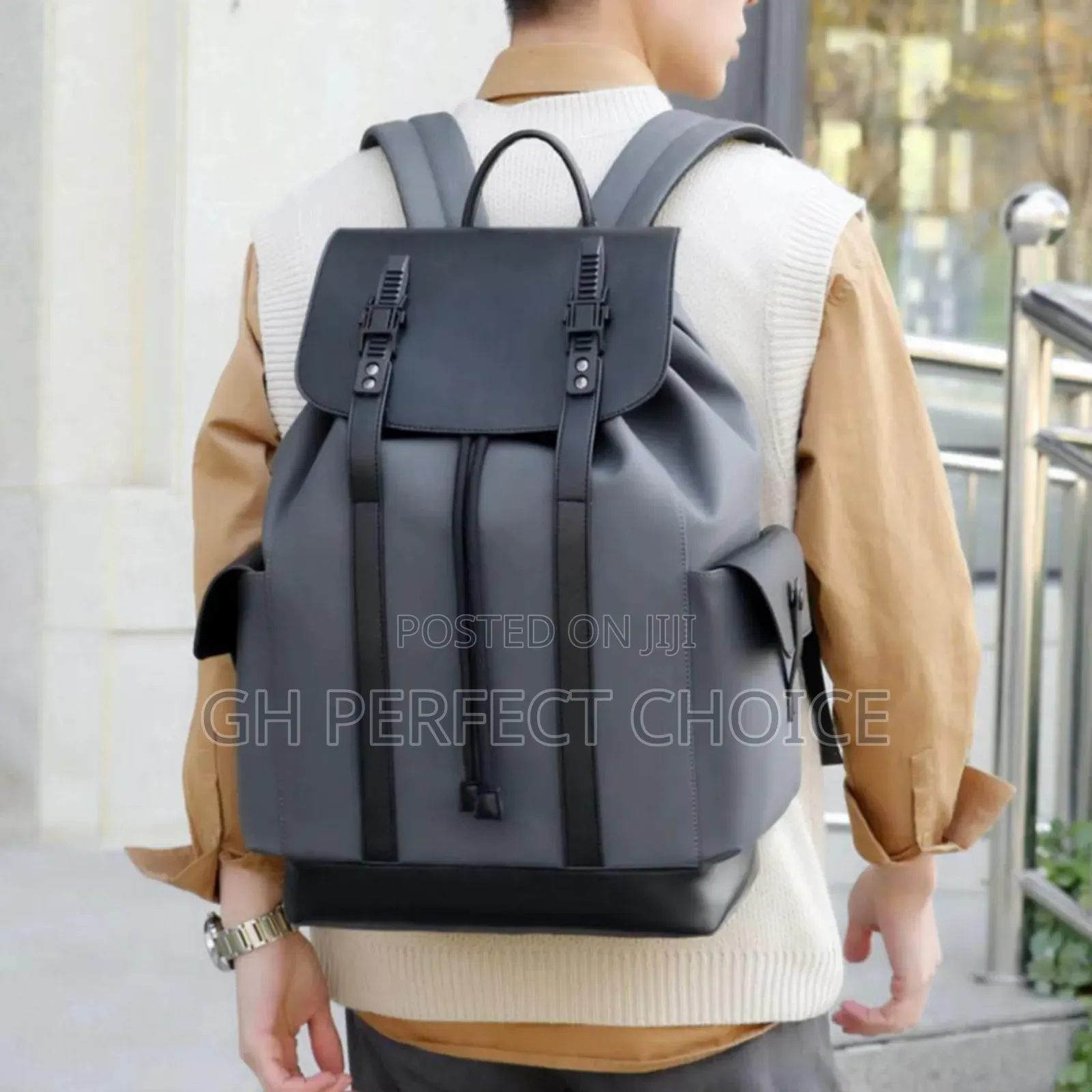Unisex Leather Backpack, Authentic