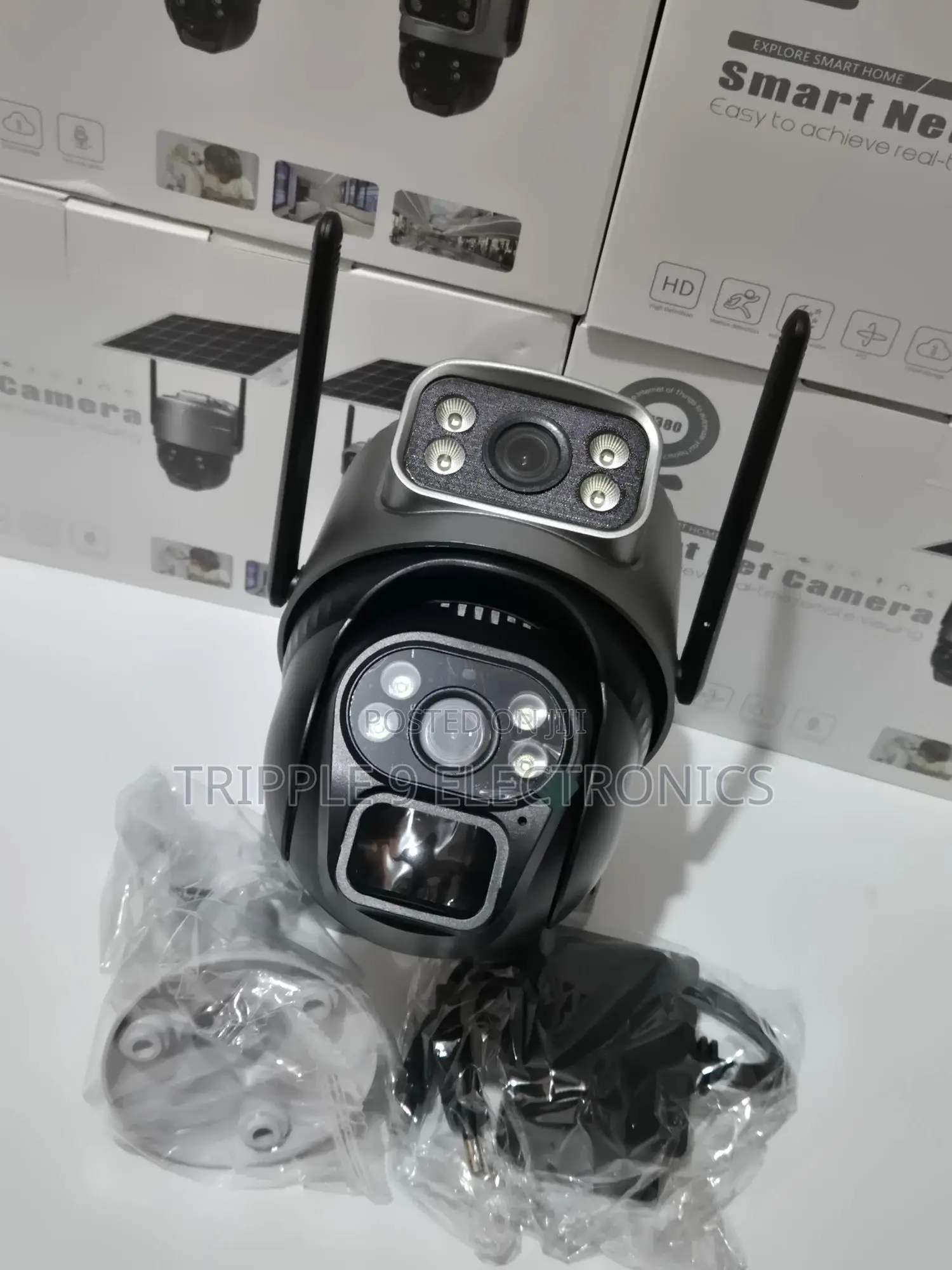 Solar Powered Dual Lens High Quality Wireless CCTV Camera