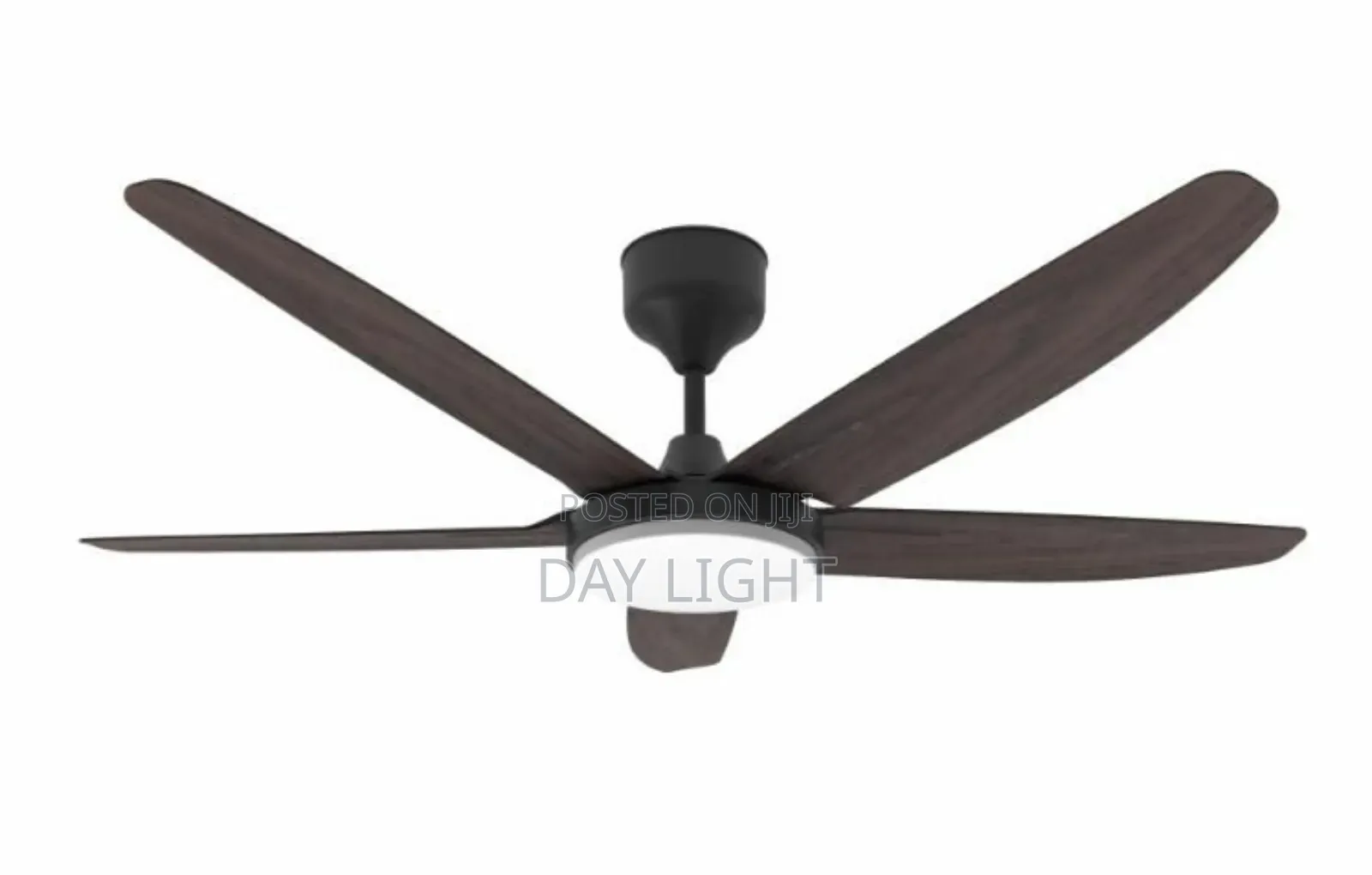 5 Blade Dark Brown Remote Control Fan With Light