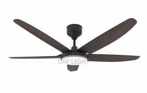 5 Blade Dark Brown Remote Control Fan With Light