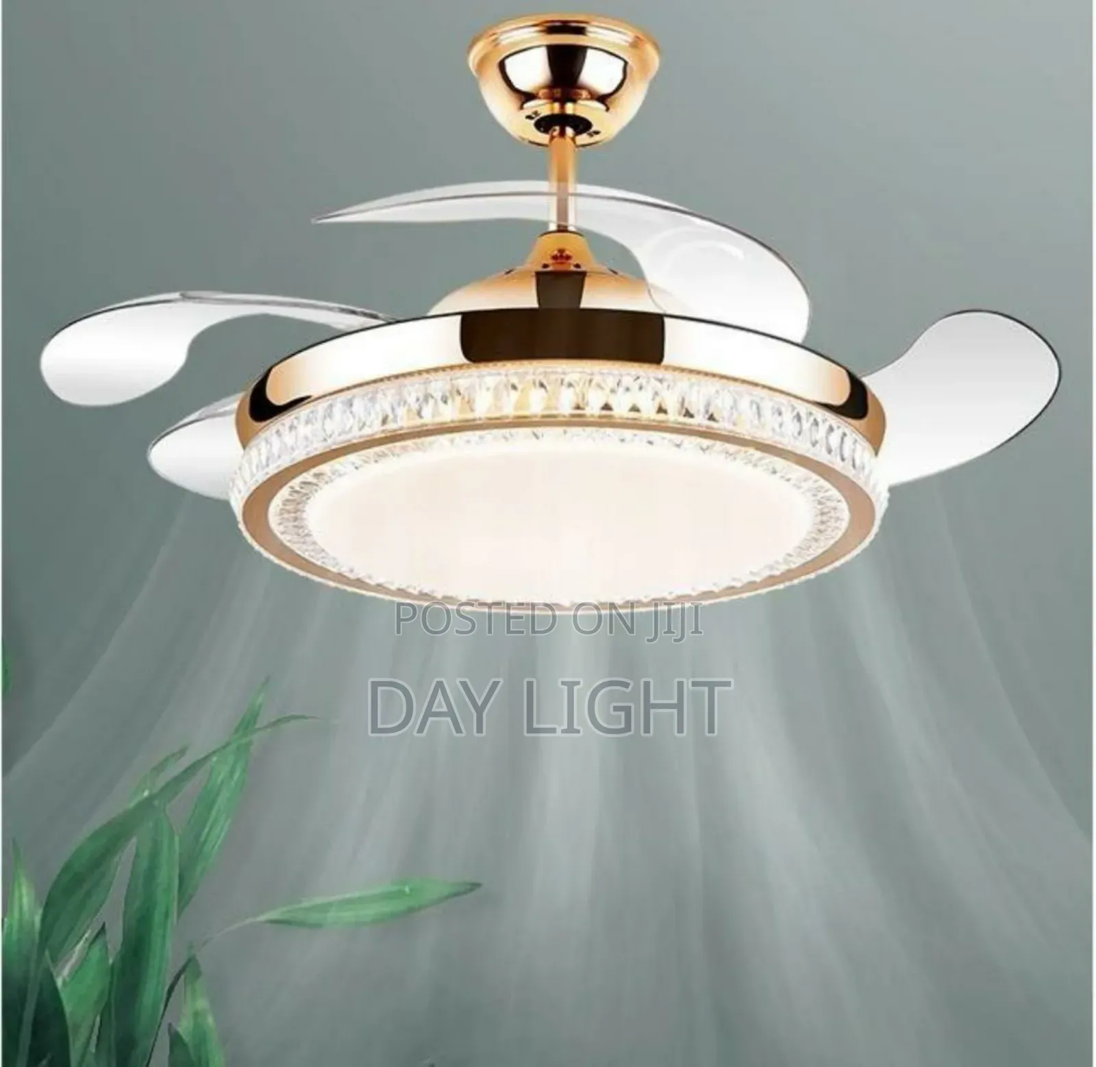 Golden Ceiling Fan With Light