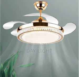Golden Ceiling Fan With Light