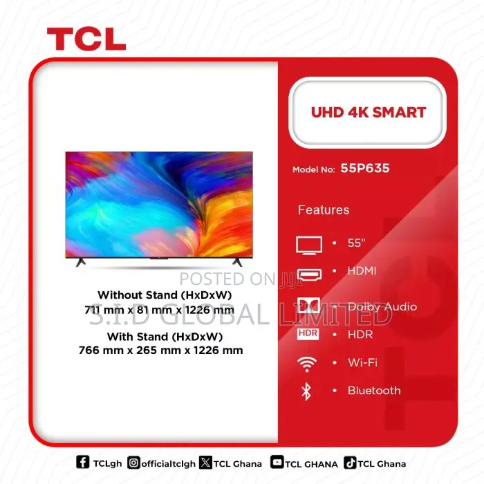 Tcl 55" Uhd Google Smart Tv 55p635