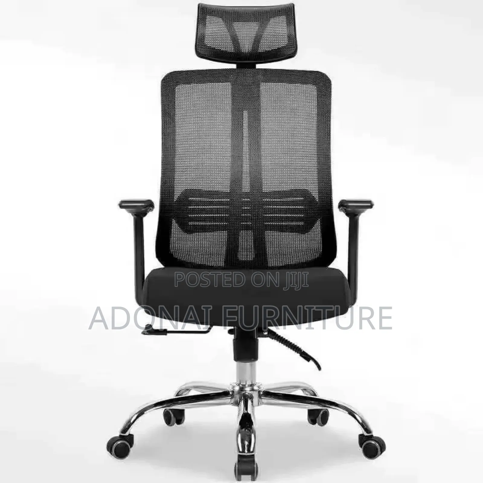 Office Swivel Chair With Headrest (Black)
