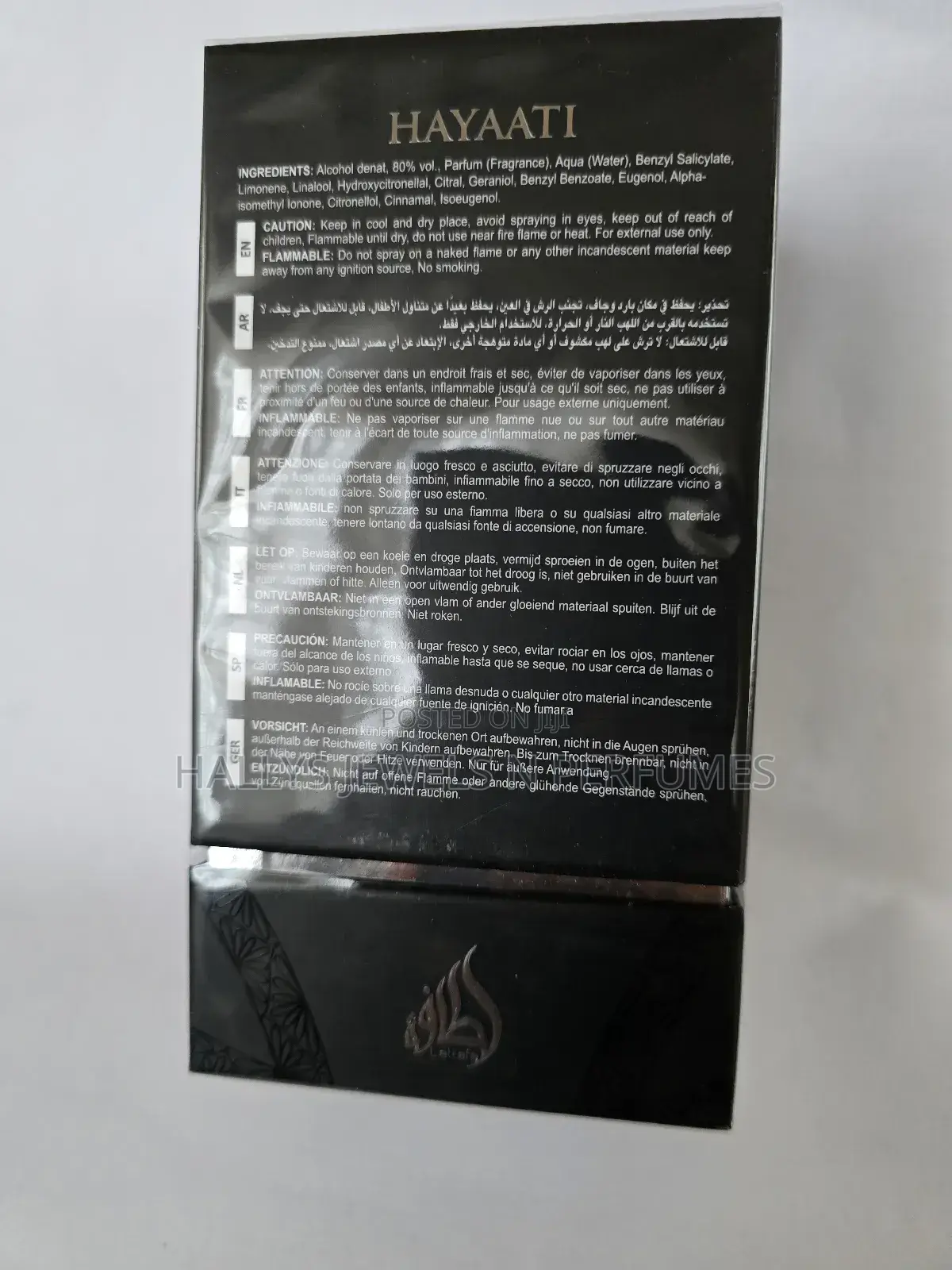 Hyaati Noir (Black) Perfume Lattafa, 100ml, Men's