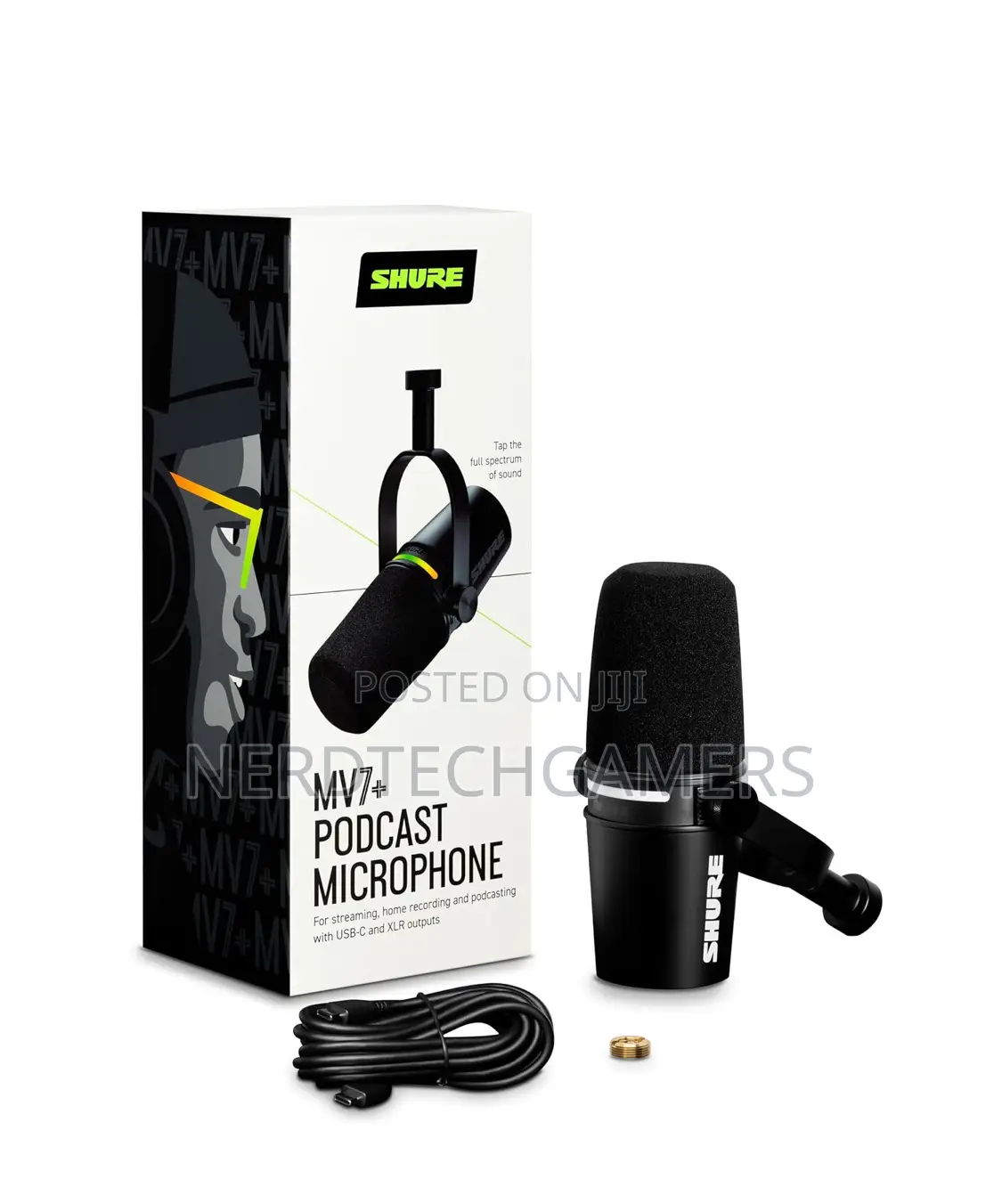 Shure Mv7+ Podcast Dynamic Microphone.