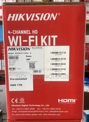 Hikvision Wi-Fi Kit 4-Channel Hd Camera With 1tb HDD Dome 2mp