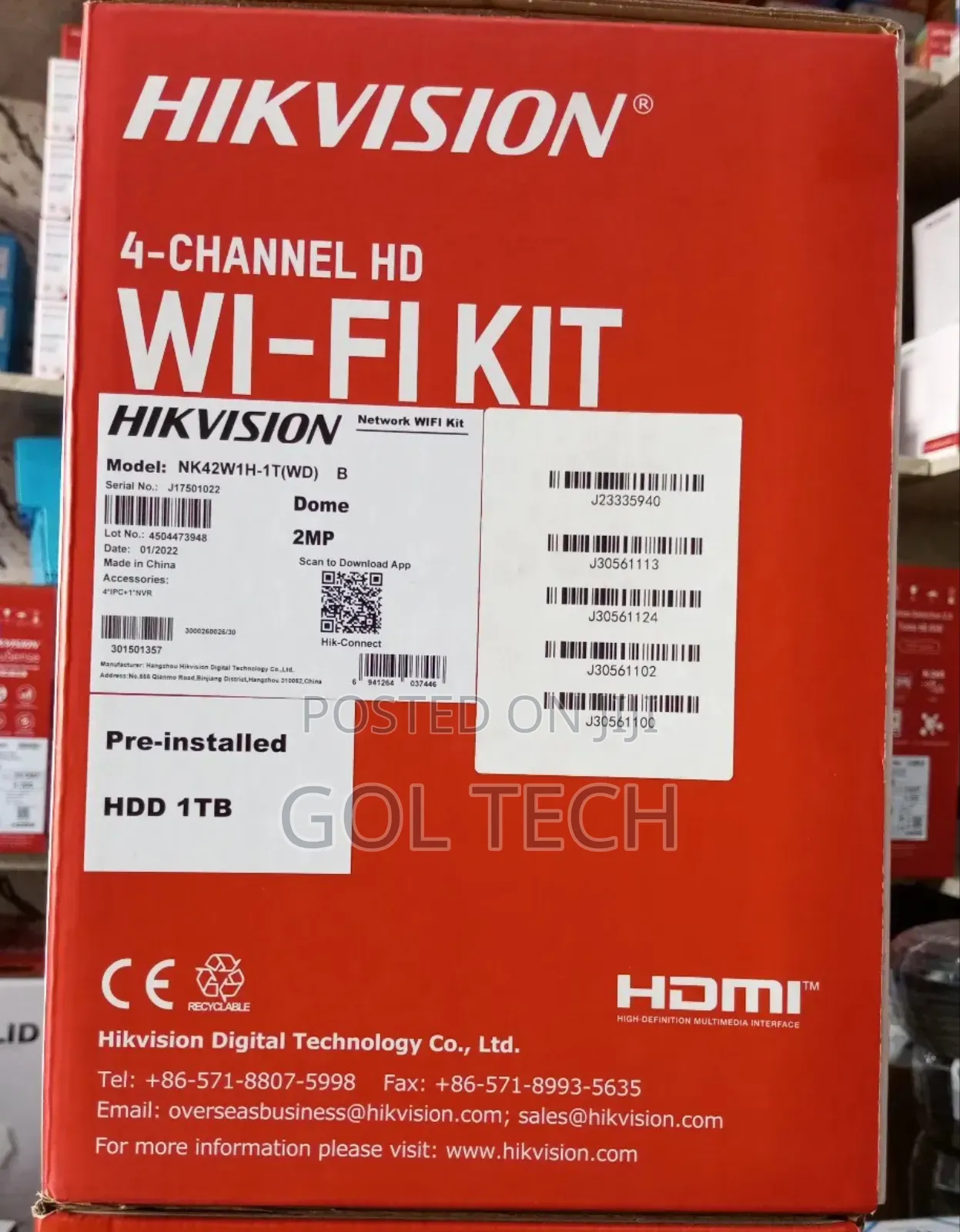 Hikvision Wi-Fi Kit 4-Channel Hd With 1tb HDD Dome Automatic