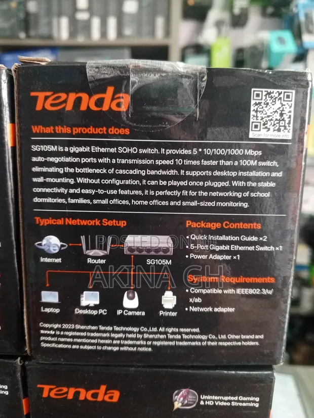 Tenda 5 Port Gigabit Ethernet Switch Sg105m 2