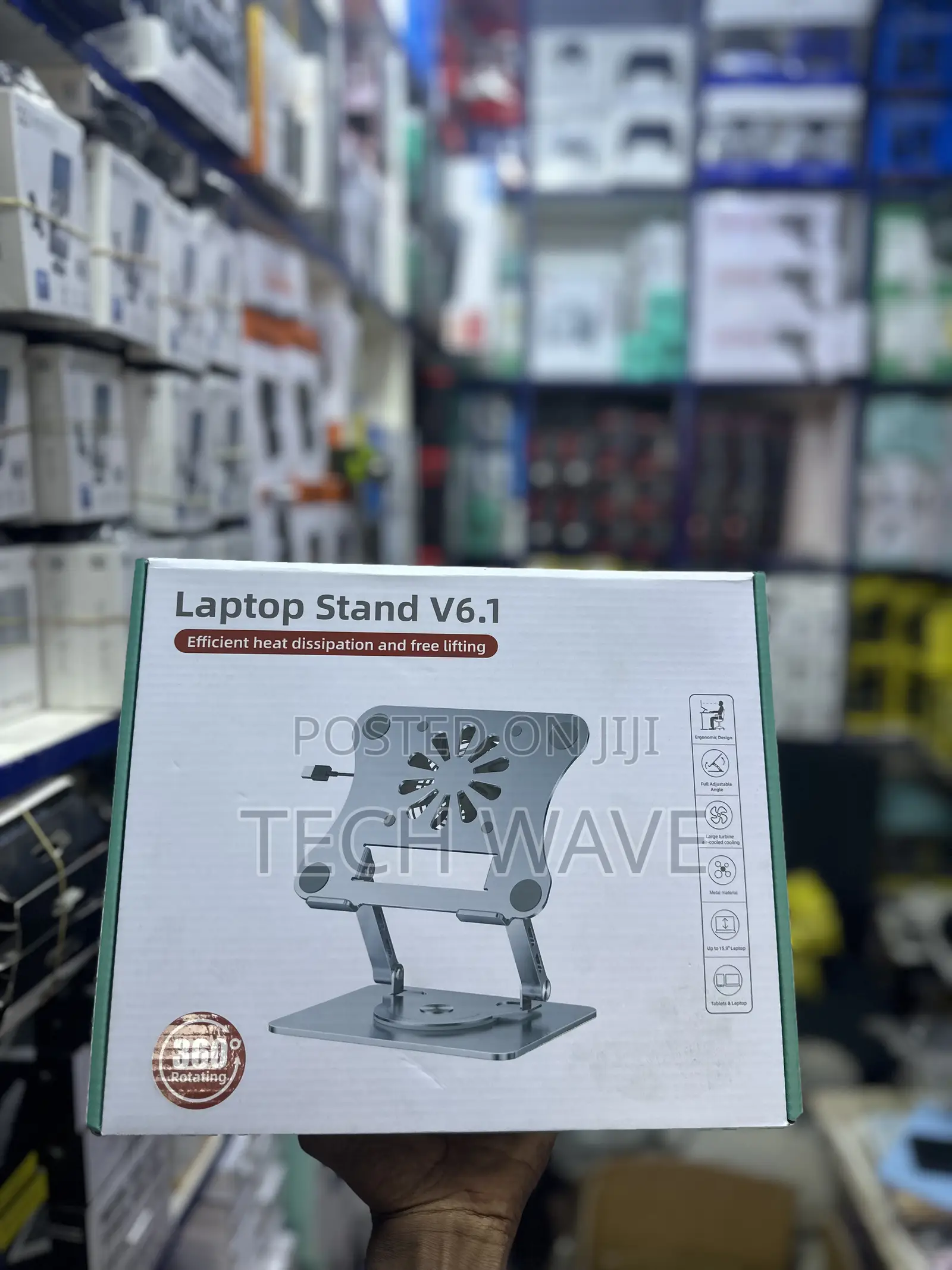 Metallic Laptop Stand With Cooling Fun