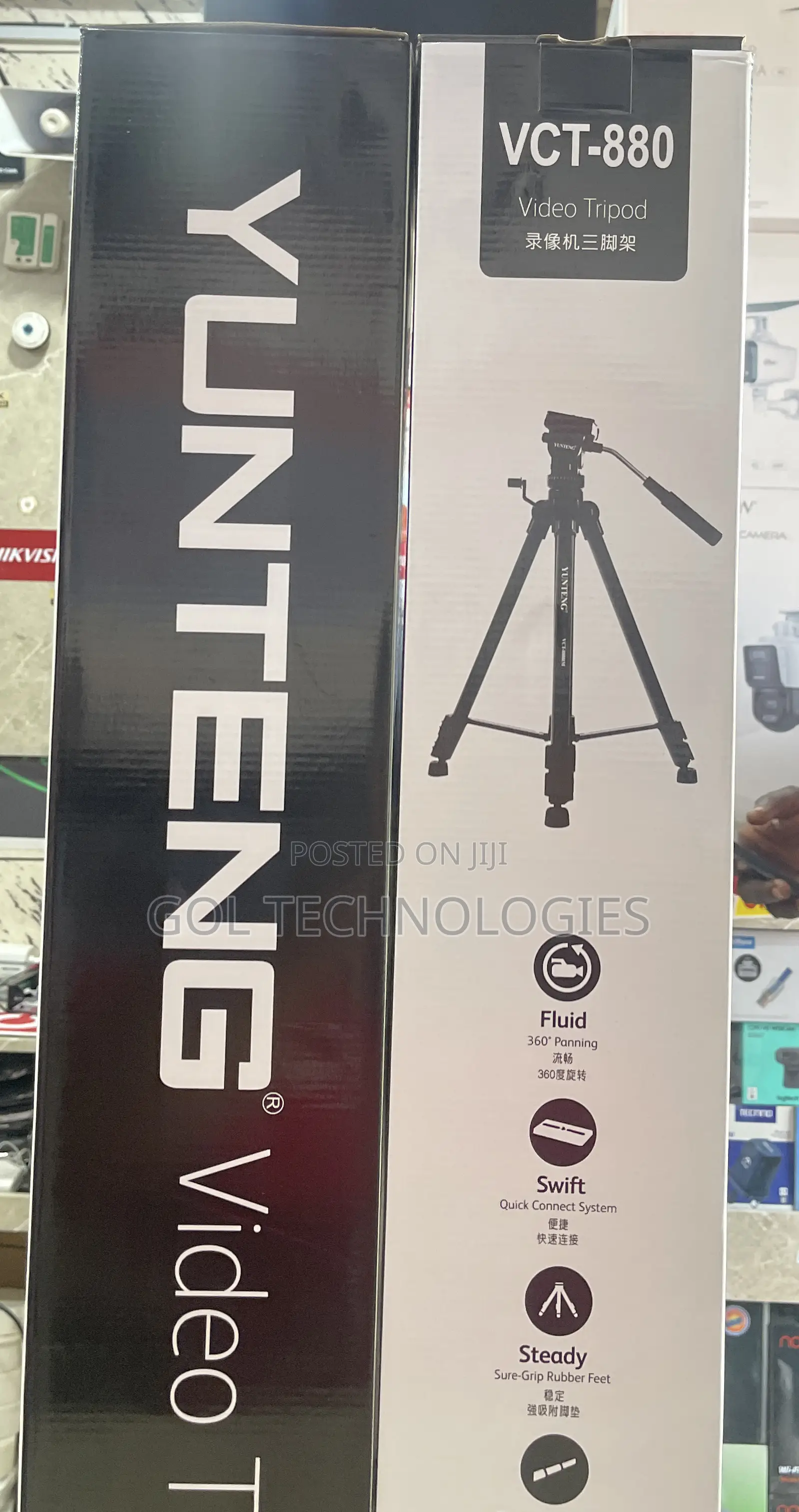 Tripod Video Camera Stand VCT-880 Extendable Telecoping Legs