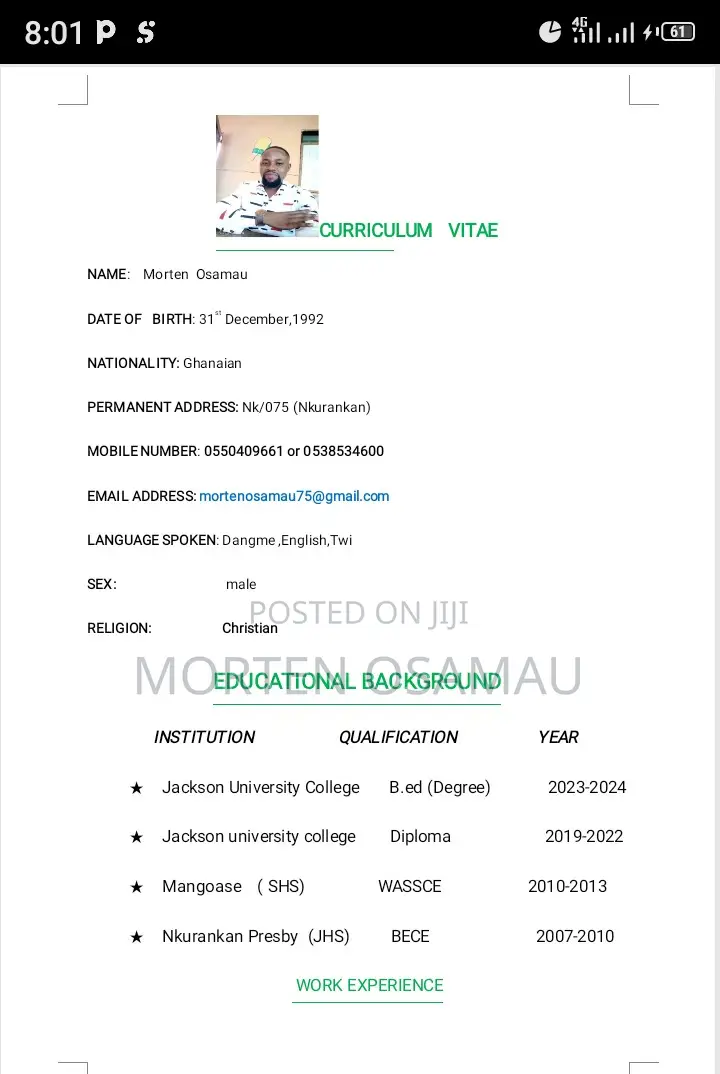 Teaching Cv