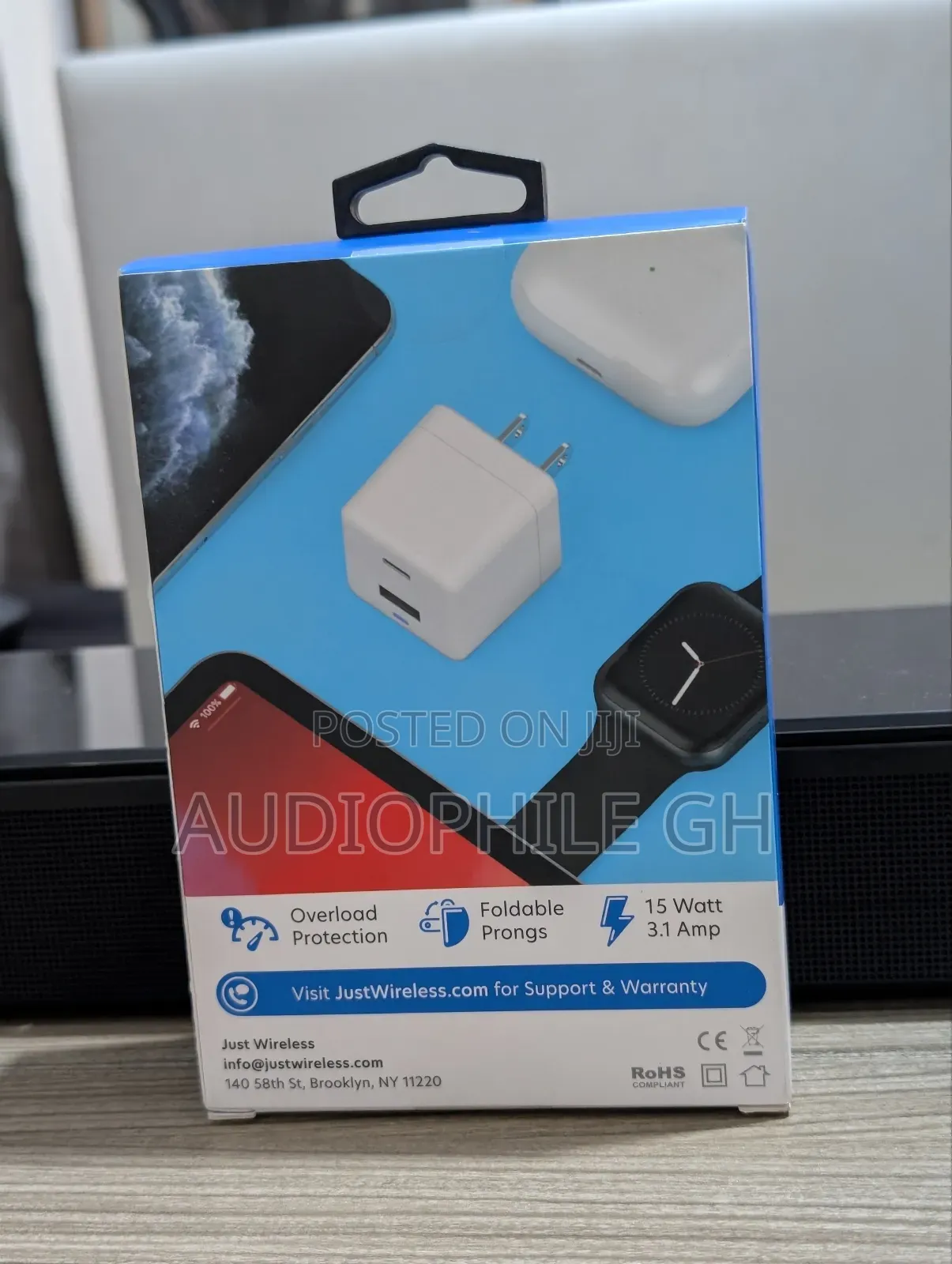 Just Wireless Dual Port Usb-a and Usb-C Wall Charger