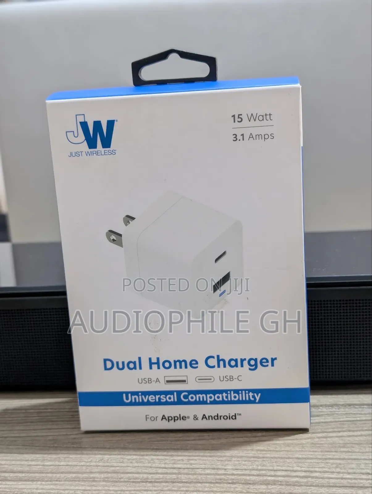 Just Wireless Dual Port Usb-a and Usb-C Wall Charger