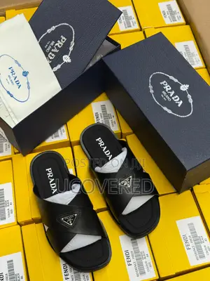 Prada Cross Slide Sandal With Soft Cushion