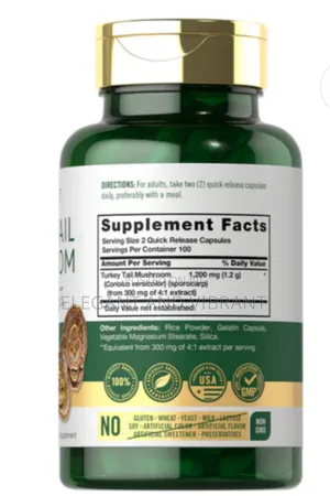 Turkey Tail Mushroom 1200mg Per Serving | 200 Capsules