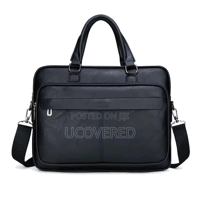 Leather Laptop Briefcase for Men, Waterproof Travel Bag