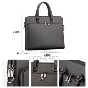 Leather Laptop Briefcase for Men, Waterproof Travel Bag