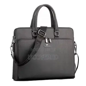 Leather Laptop Briefcase for Men, Waterproof Travel Bag