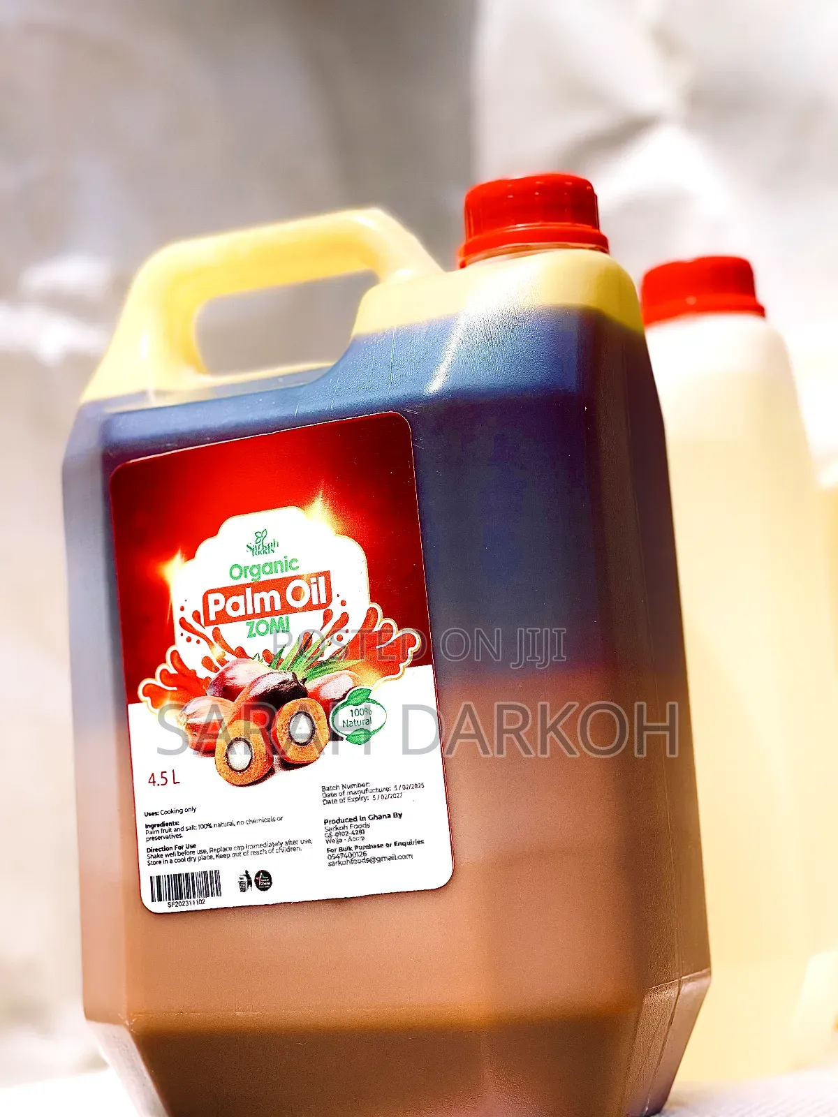 Organic Palm Oil(Zomi) 4.5 Liters
