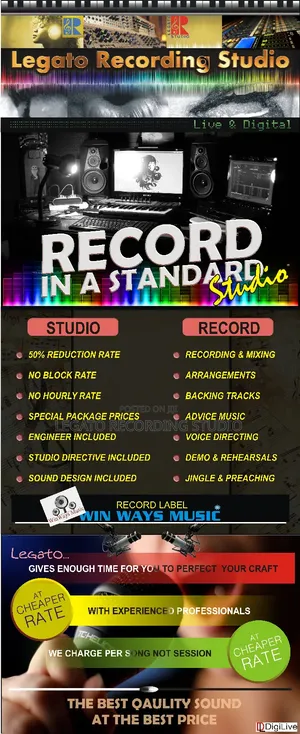 Legato Recording Studio And Rehearsal Sessions