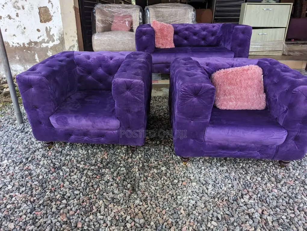 Purple Chesterfield Sofa Set