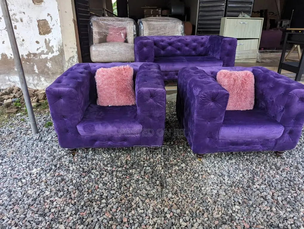 Purple Chesterfield Sofa Set