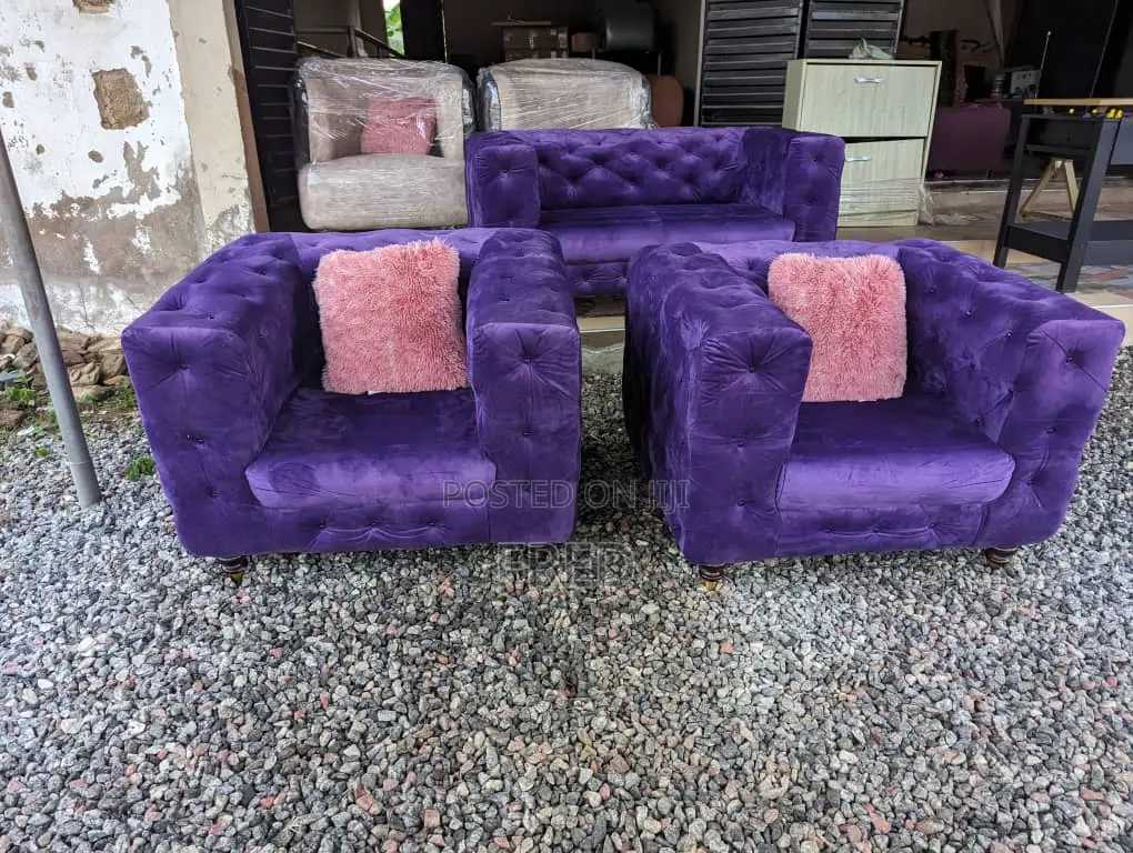 Purple Chesterfield Sofa Set