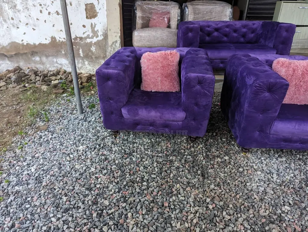 Purple Chesterfield Sofa Set
