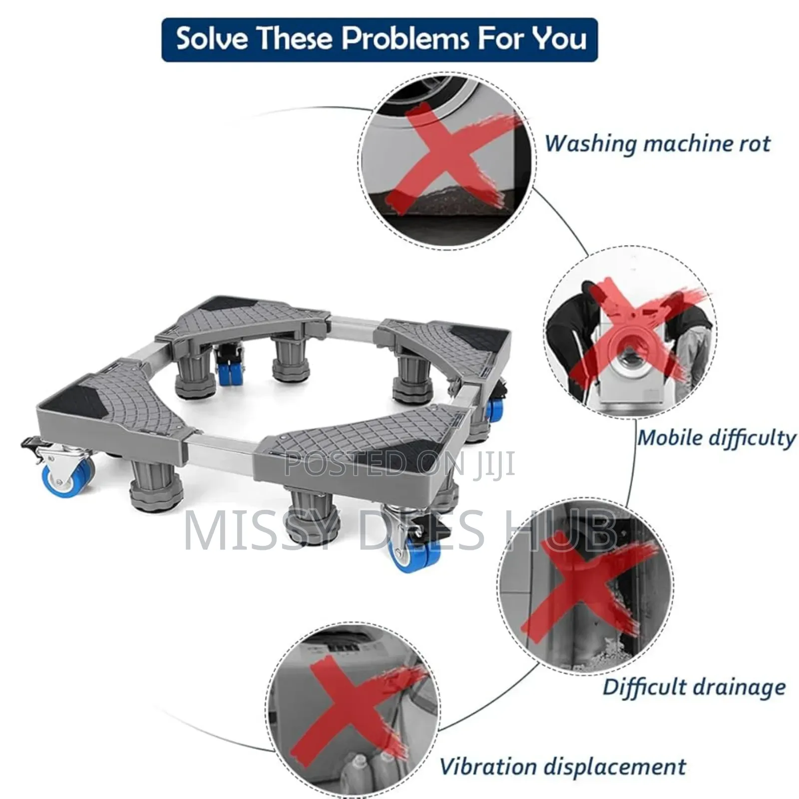 Solid Movable Base for Fridges and Washing Machines